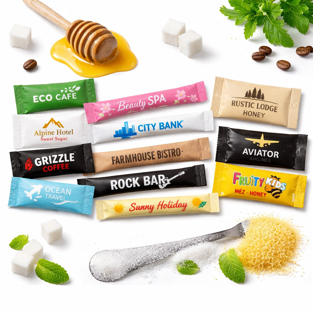 Sladkosti s vlastným logom: cukor, sušienky, med