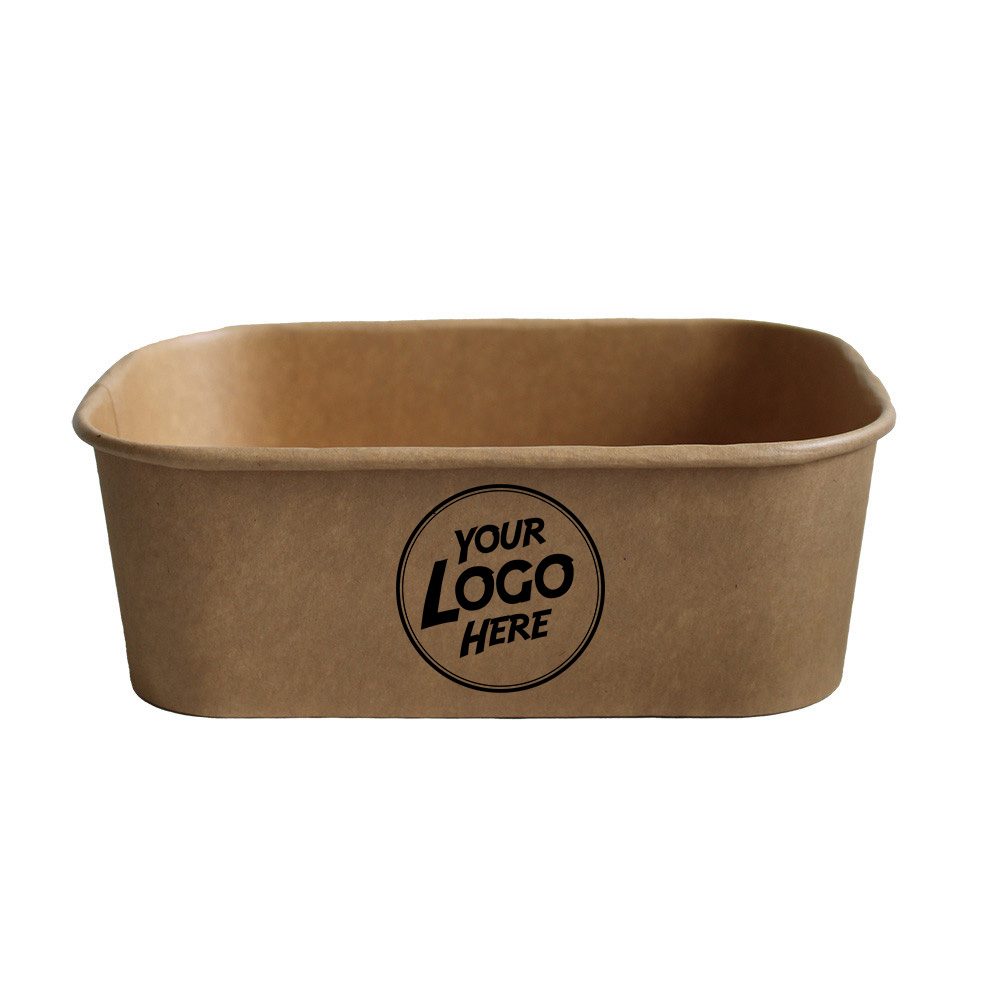 Štvorcová papierová miska (MALMÖ) s vlastnou potlačou