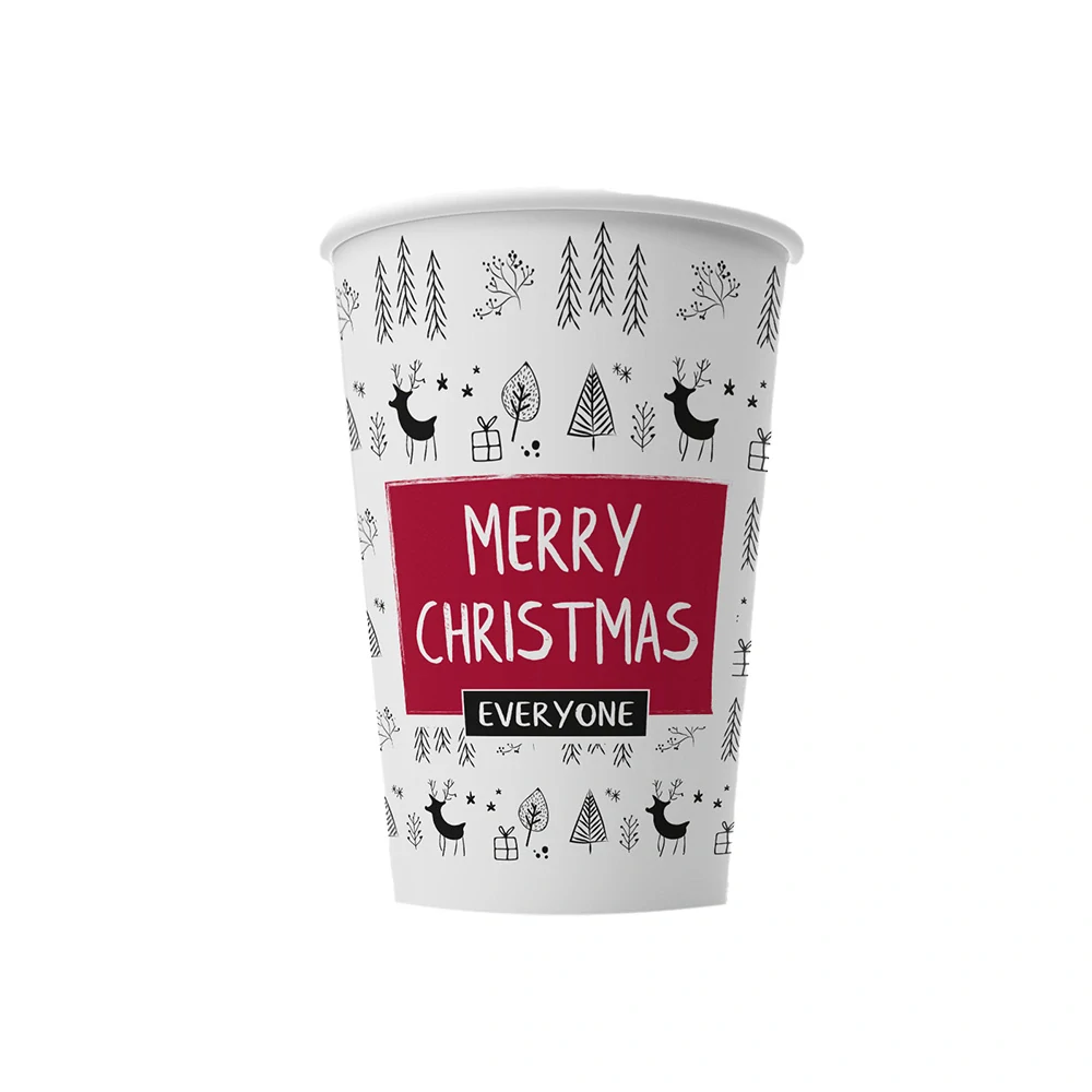 Vianočný papierový pohár MERRY CHRISTMAS 400/450ml / 50ks