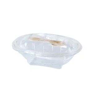BOX spolu s krytom, s drevenou vidličkou na vrchu, 370ml / 400 ks