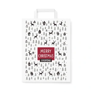 Papierová taška s uškom CHRISTMAS/MERRY 32x40+16 cm / 1 ks