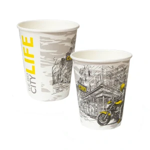 Biely papierový pohár BIG CITY LIFE 220ml / 50 ks