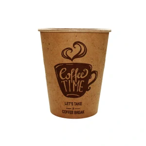 Papierový pohár "Kraft" COFFEE TIME DESING 220ml / 50 ks