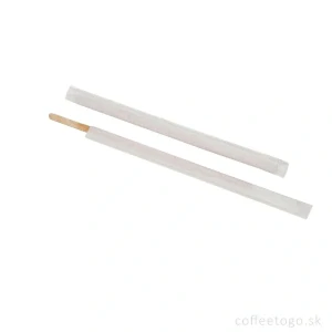 Miešadlo na kávu z dreva balené po jednom do papiera 18 cm / 500 ks