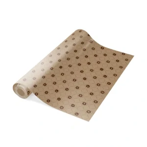 Baliaci papier cukrársky, hnedý Kraft s motívom v rolke 50x660cm / 1 ks