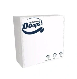 Obrúsok biely 2vrstv. 33x33cm 1/4 OOOPS SERVÍTKY / 100 ks